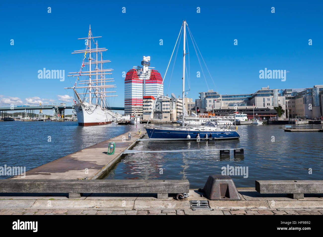 Lilla Bommen Hafen mit berühmten Schiff Viking in Göteborg, Schweden Stockfoto