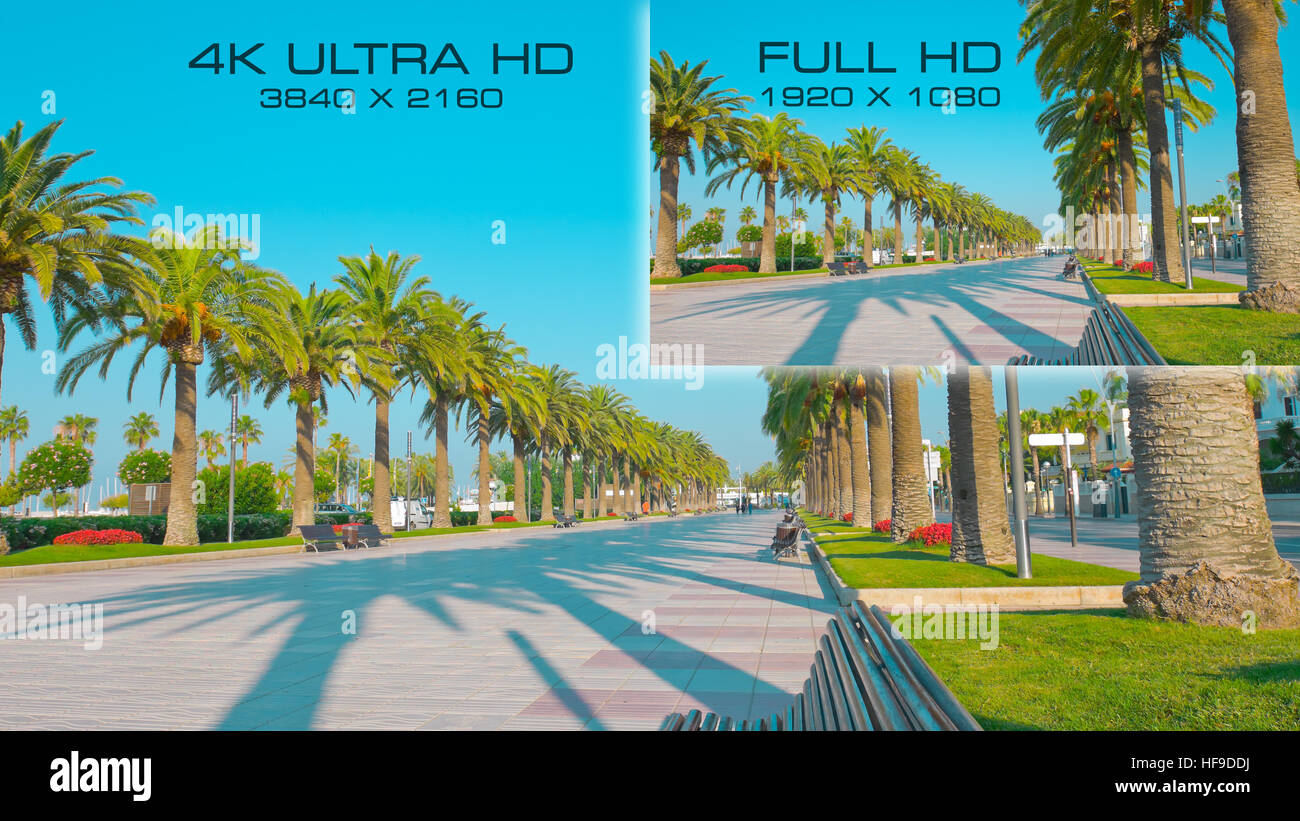 Vergleichen Sie Videostandards 4k Ultra Hd Vs Full Hd Stockfotografie Alamy
