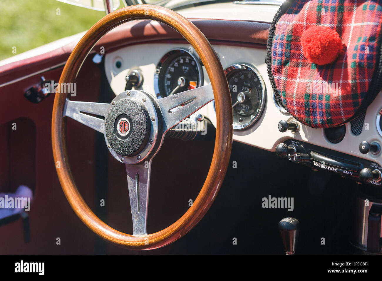 Detail-Fotos von restaurierten Oldtimer Automobile hautnah. Stockfoto