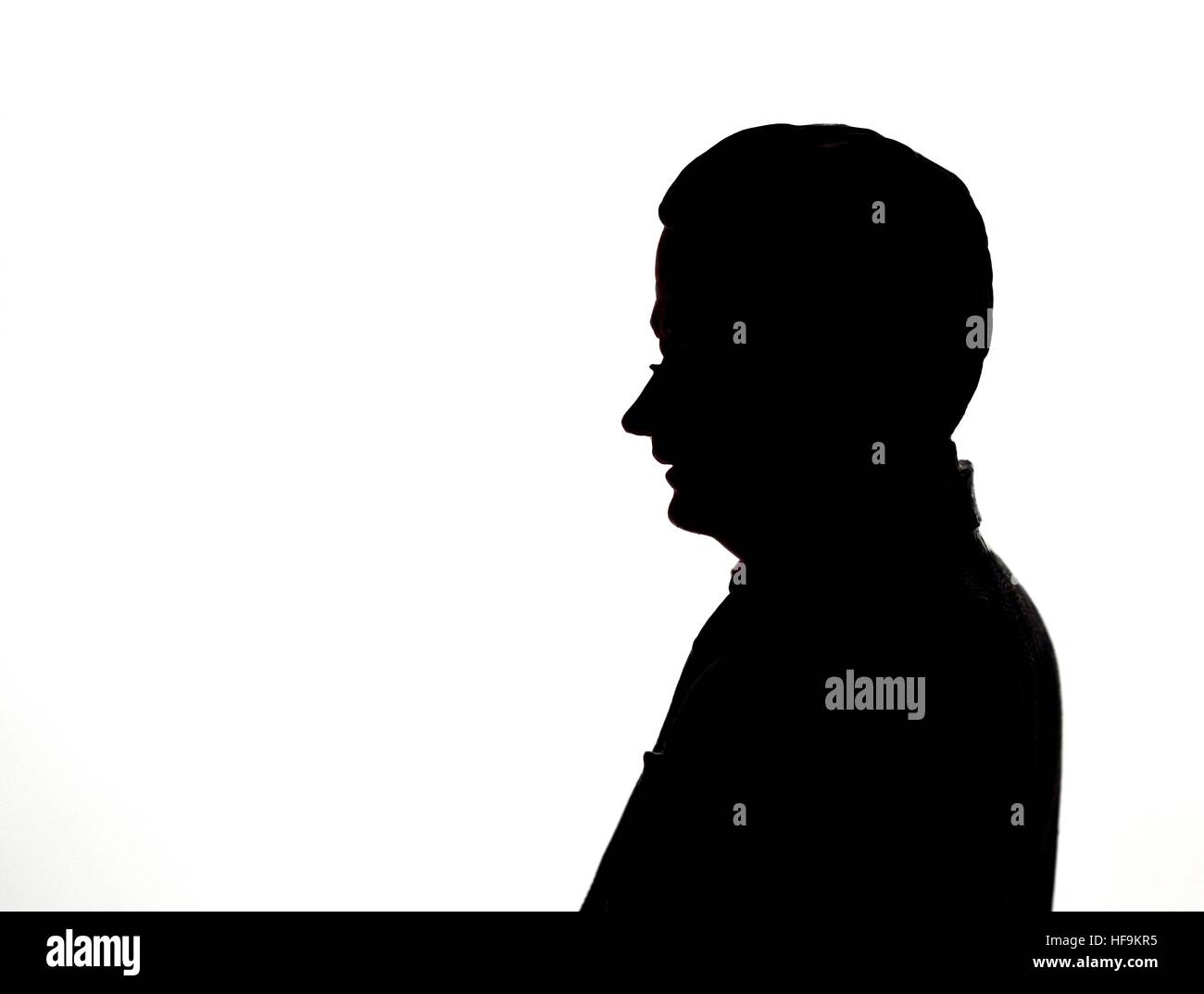Silhouette von einem älteren senior Mann nach links. Modellfiguren. Stockfoto