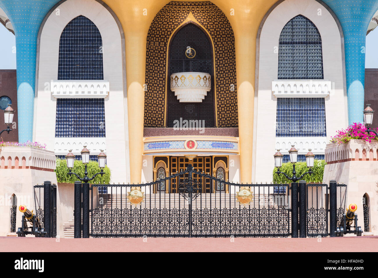 Der Al Alam Palast, eine zeremonielle in Muscat, Sultanat von Oman Stockfoto