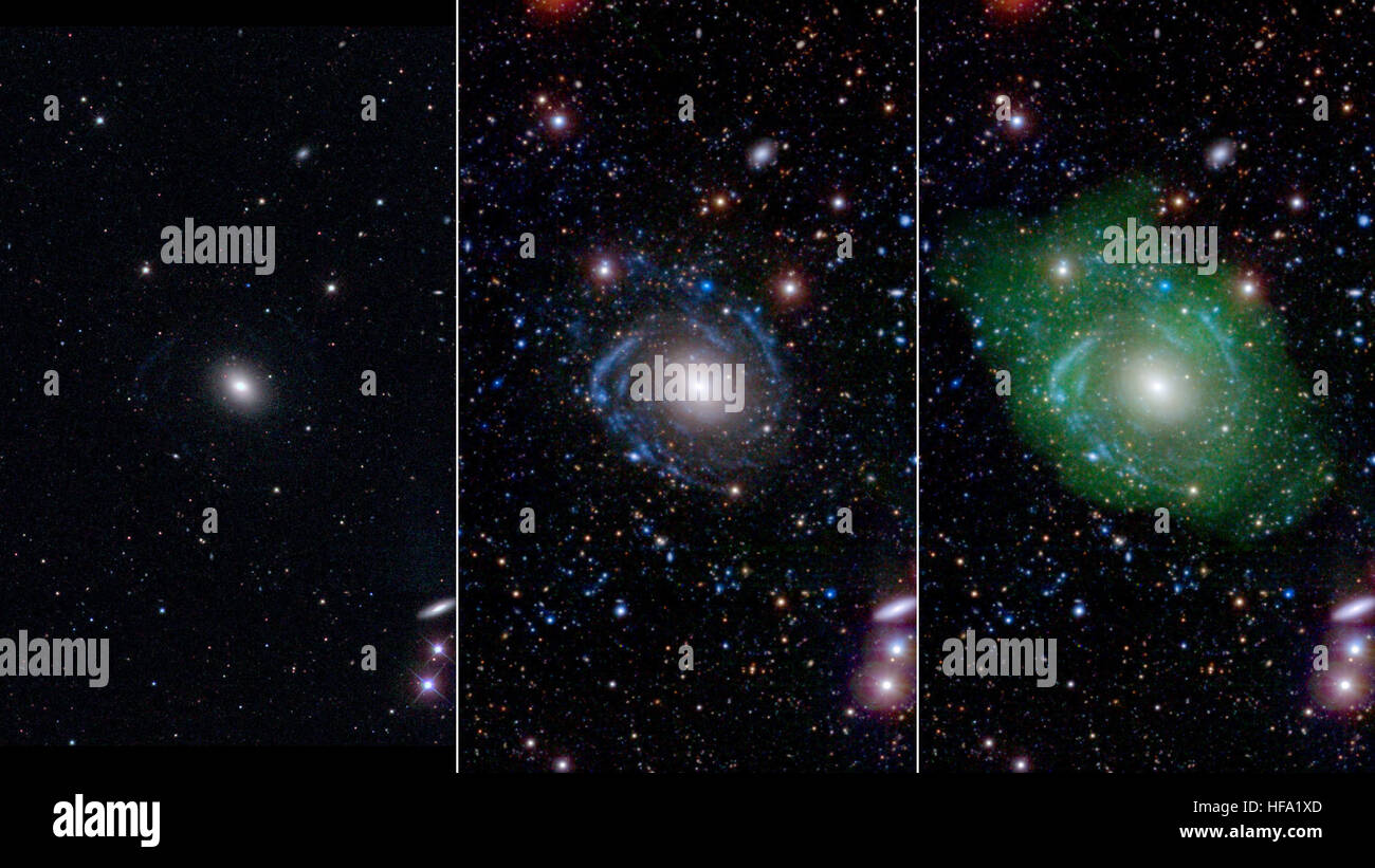 Astronomen, die eine Galaxie mit dem Namen „Frankenstein“ studieren, entdecken ungewöhnliche Merkmale, die das aktuelle Verständnis der Galaxienbildung in Frage stellen. Das Hubble-Weltraumteleskop liefert wichtige Daten über die Struktur der Galaxie. Stockfoto