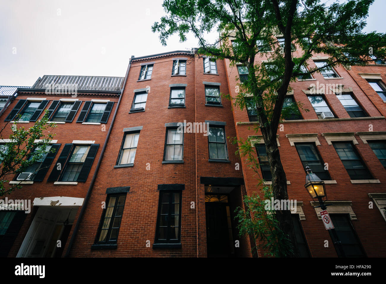 Historische Gebäude in Beacon Hill, Boston, Massachusetts. Stockfoto