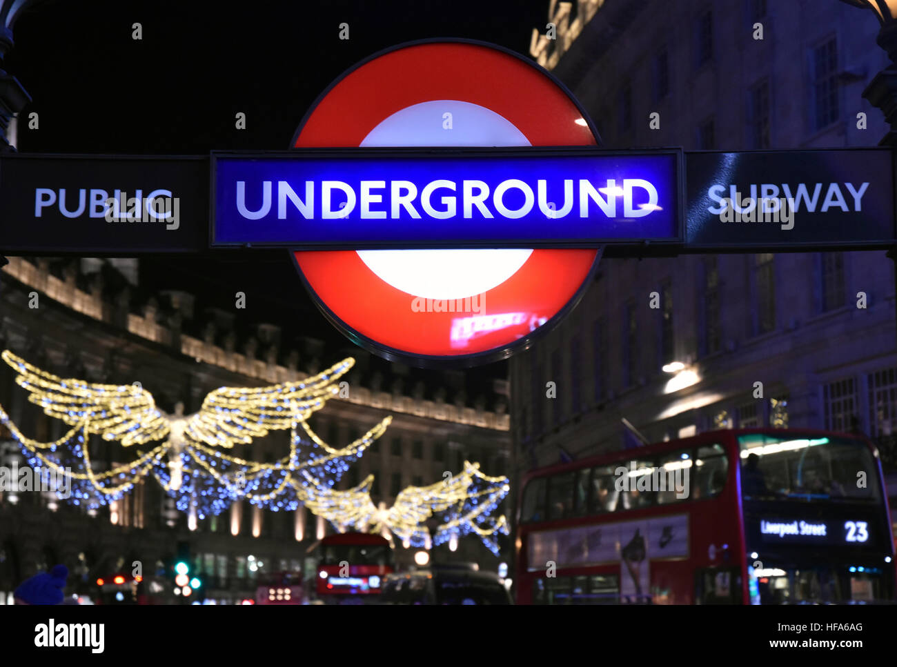 Regent Street Christmas lights Stockfoto