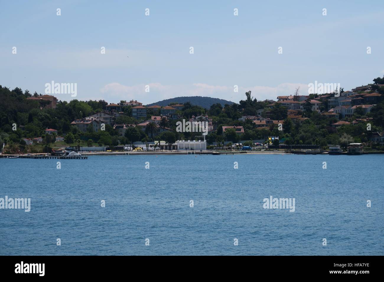 Berühmten Hafen von Prince Insel Burgazada in das Marmarameer in der Nähe von Istanbul, Türkei Stockfoto