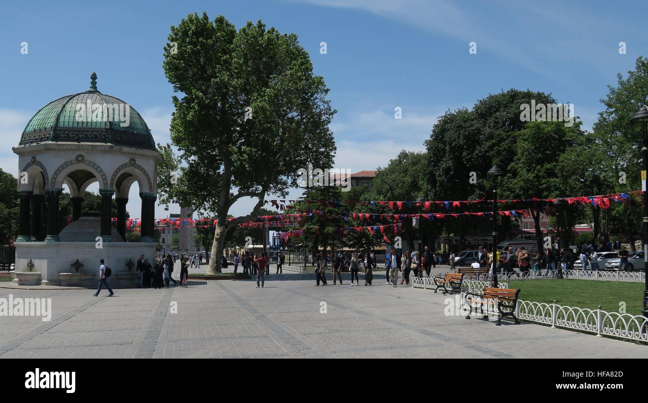 Deutsche Brunnen - Deutscher Brunnen- und die alten Hippodrom von Konstantinopel in Istanbul, Türkei Stockfoto