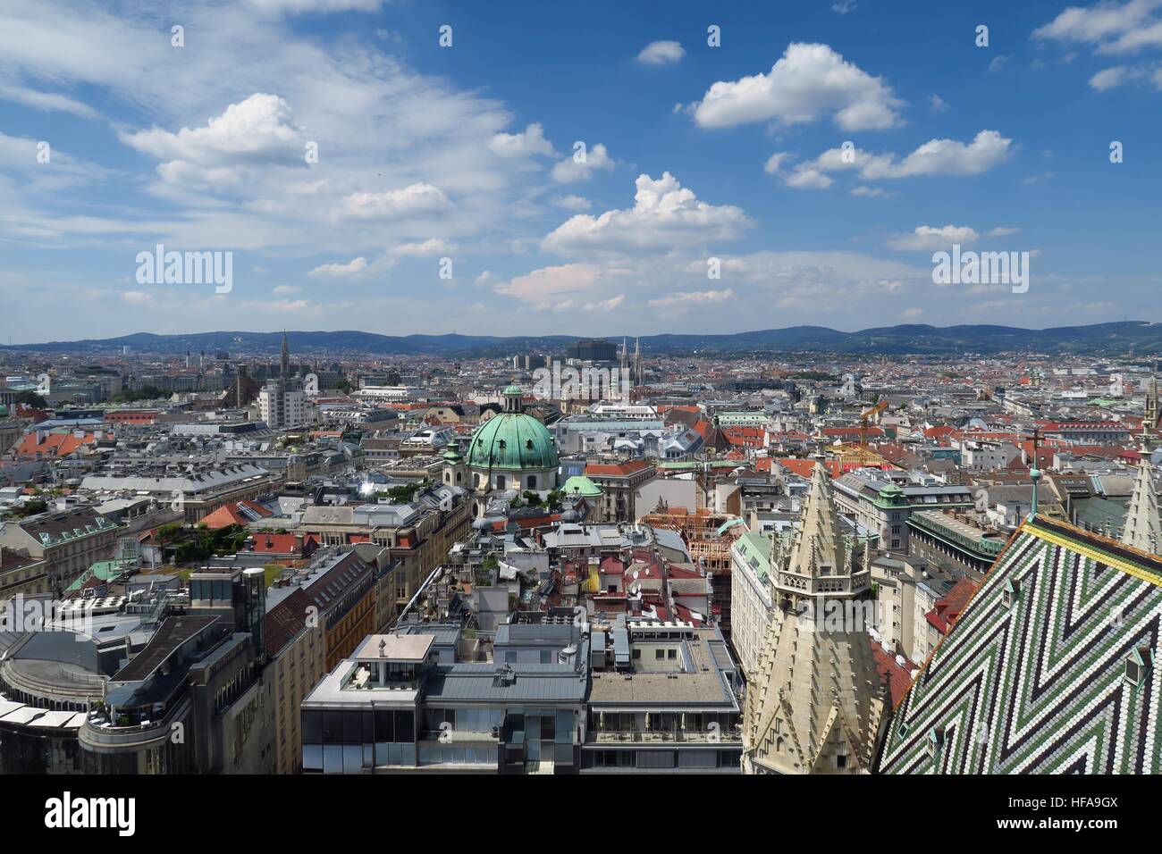 Skyline von der erste Bezirk in Österreichs Hauptstadt Wien Stockfoto