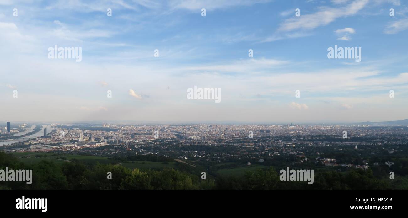Blick vom Kahlenberg an Österreicher Hauptstadt Wien Stockfoto