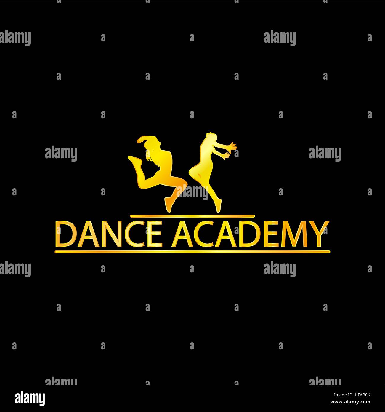 Luxus Golden Dance Academy-Logo Stock Vektor