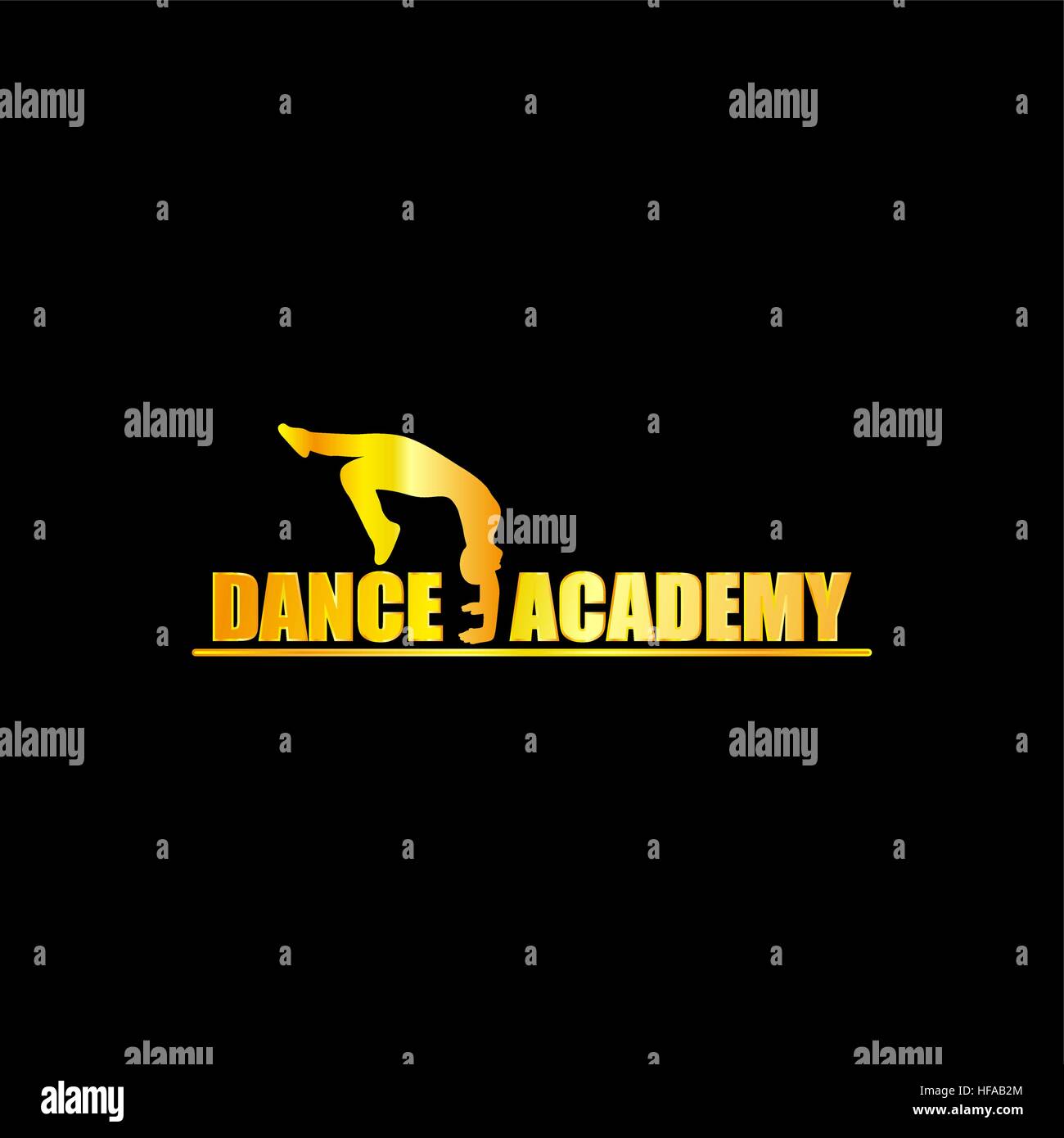 Luxus Golden Dance Academy-Logo Stock Vektor