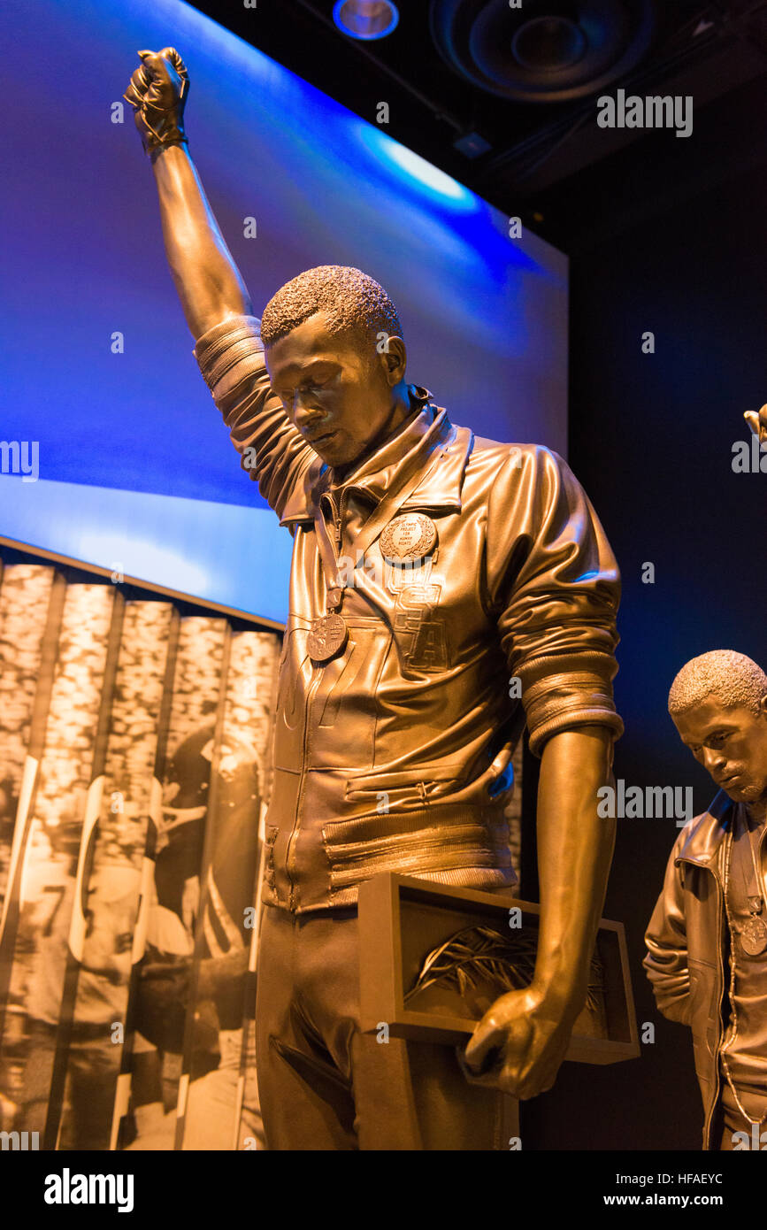 USA-Hauptstadt Washington DC District Columbia National Museum of African American History Culture Statuen Tommie Smith John Carlos Stockfoto