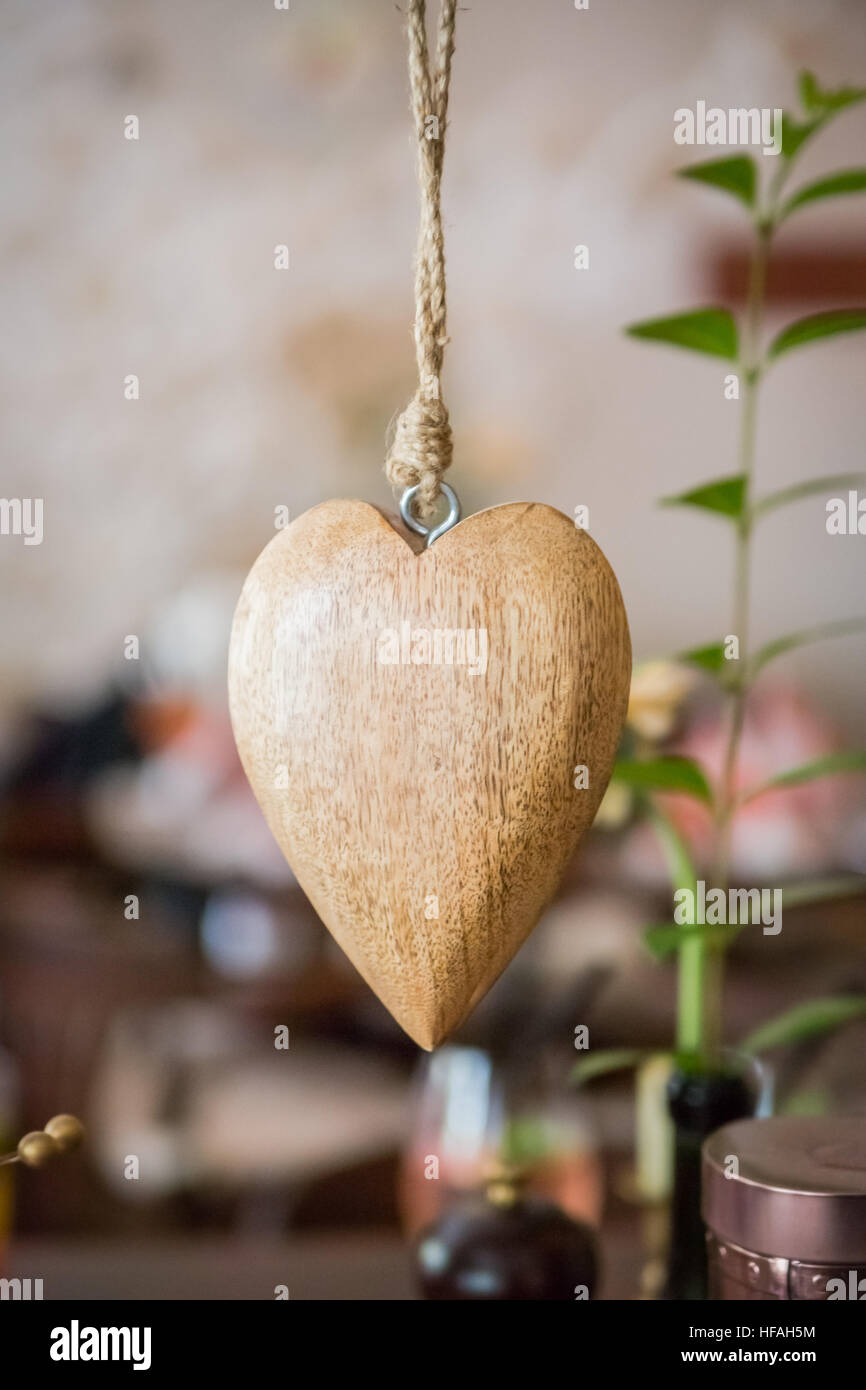 Herz Holz Stockfoto