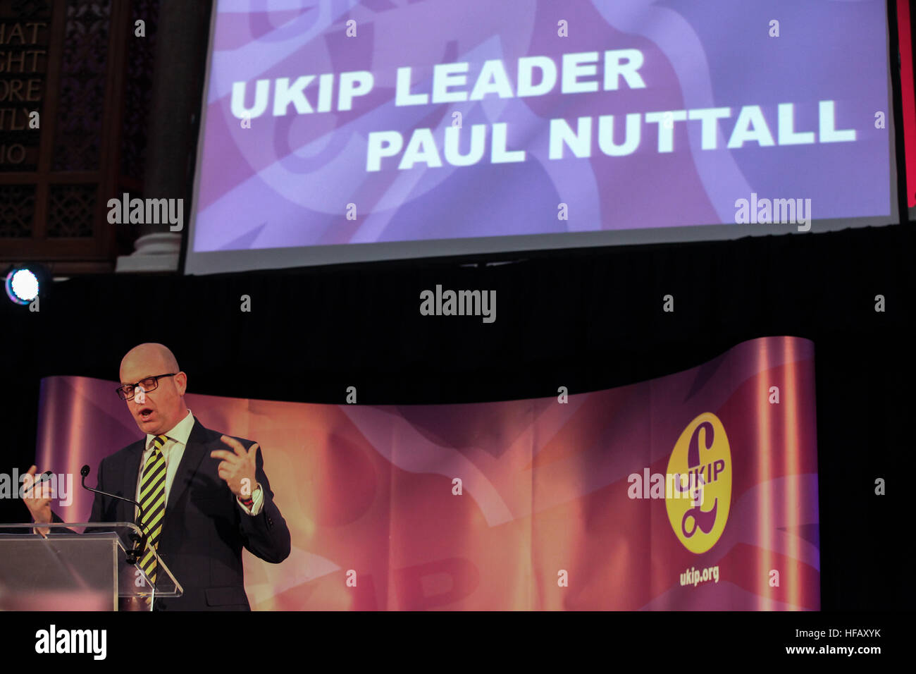 Der neue Parteichef der UKIP bei der UKIP Führungwahl in Westminister Featuring Paul Nuttall gewählt ist: Paul Nuttall Where: London, Vereinigtes Königreich bei: 28. November 2016 Stockfoto
