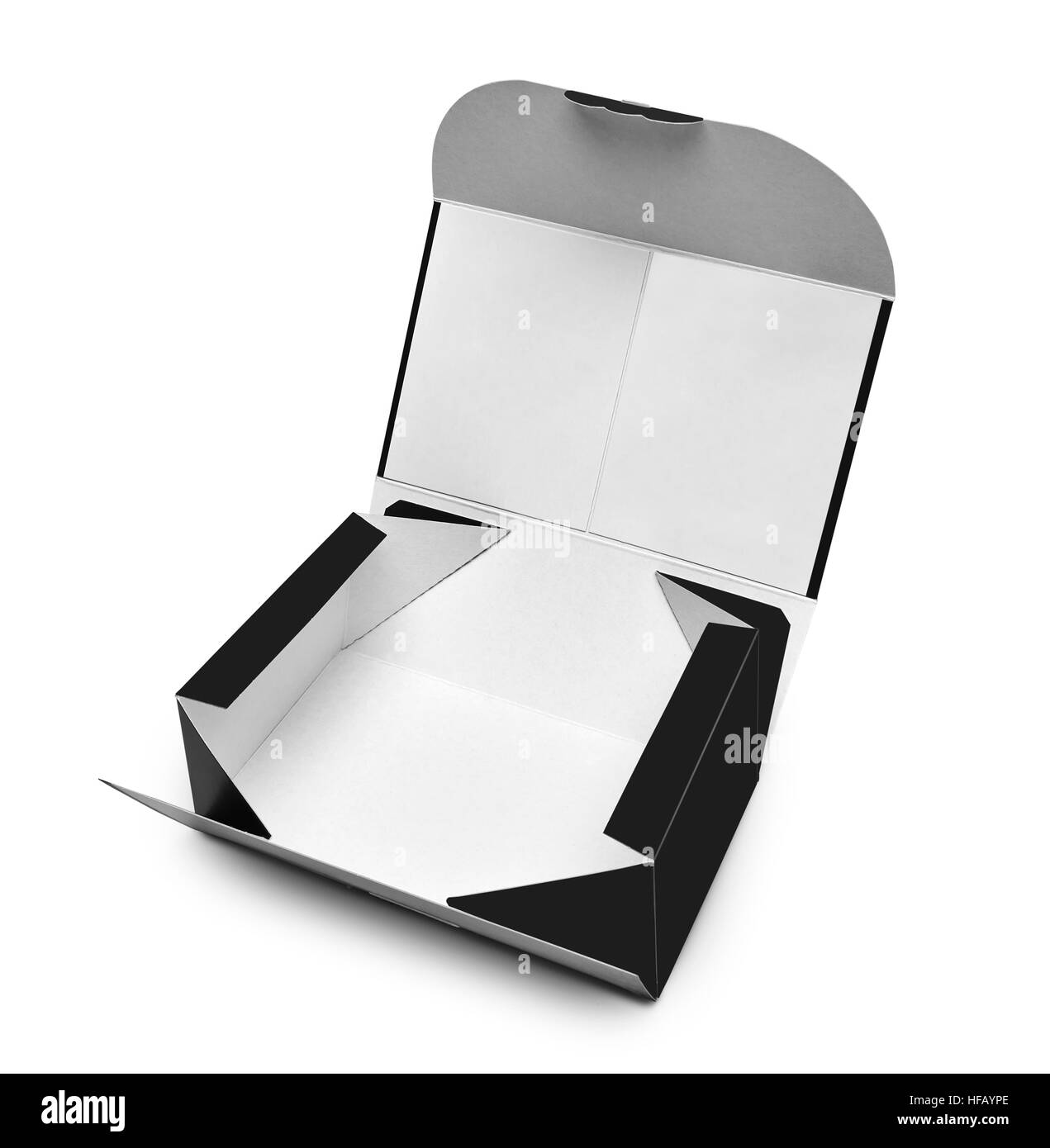 Leere Verpackung isoliert auf weiss mit Beschneidungspfad Stockfoto