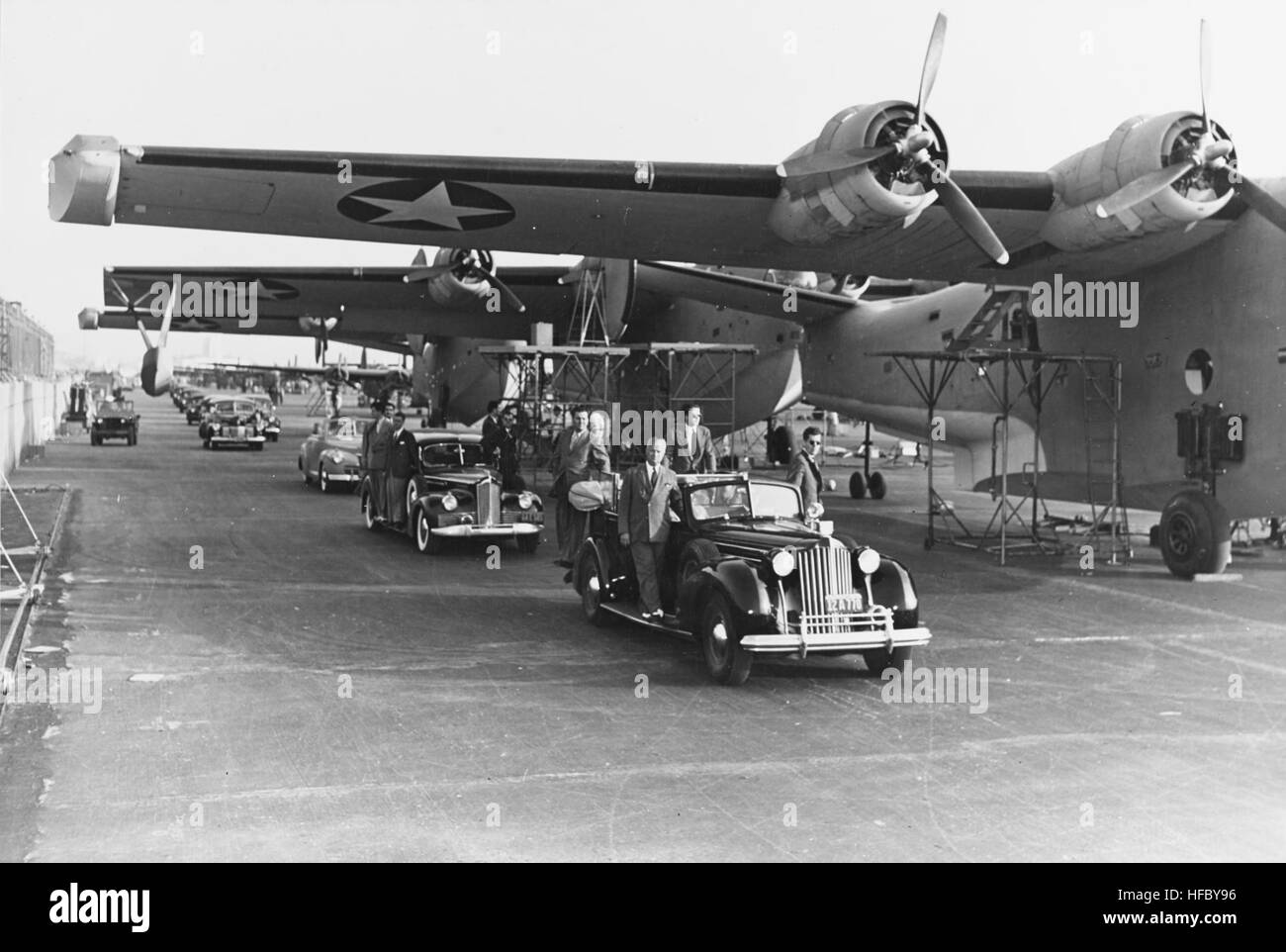 Roosevelt Besuch Consolidated PB2Y Produktion c1942 Stockfoto