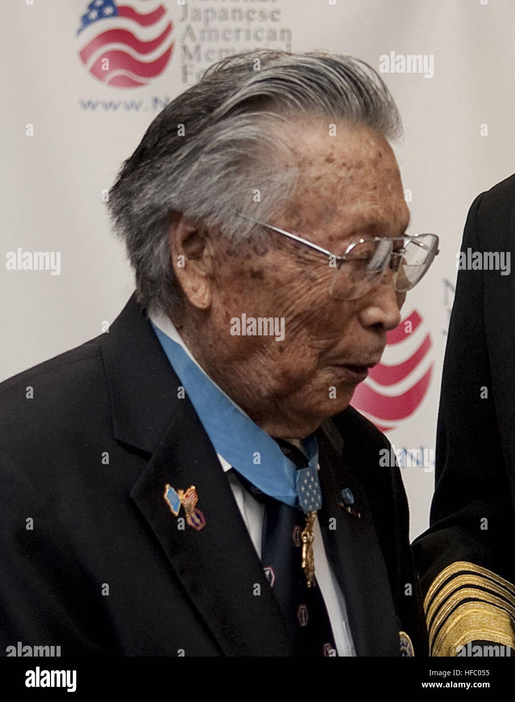 Das 65. Jubiläum-Dinner für die Rettung des Lost Battalions erinnert an die Aktionen des 442. Regimentskampfteams 1944 in den Vogesen, bei denen 230 Mann des 141. Infanterieregiments gerettet wurden, der am meisten dekorierten Einheit in der US-Militärgeschichte. Stockfoto