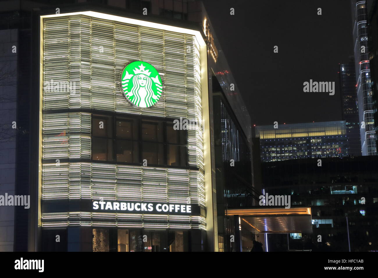 Starbucks Coffee-Shop in Peking Innenstadt in Beijing China. Stockfoto