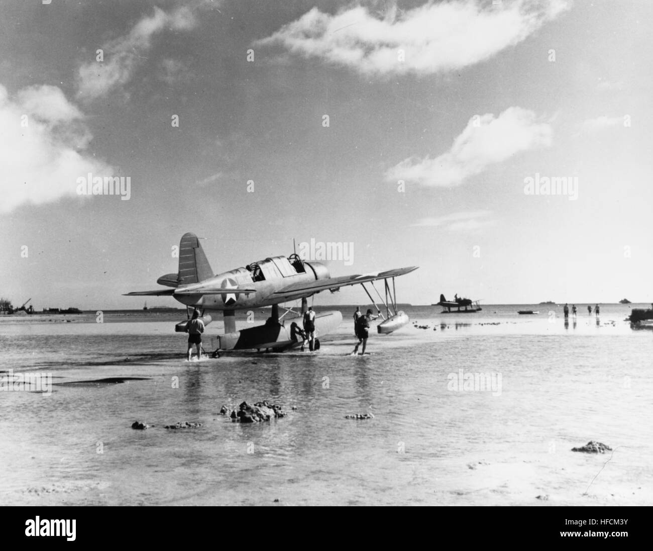 OS2U Eisvögel auf Tongatapu im Juni 1942 Stockfoto