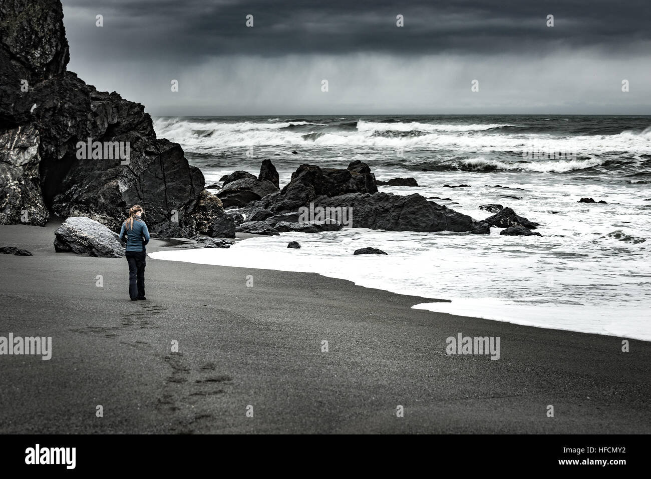 Freshwater Rocks Beach California Pacific Coast in der Nähe von Highway 101 Stockfoto