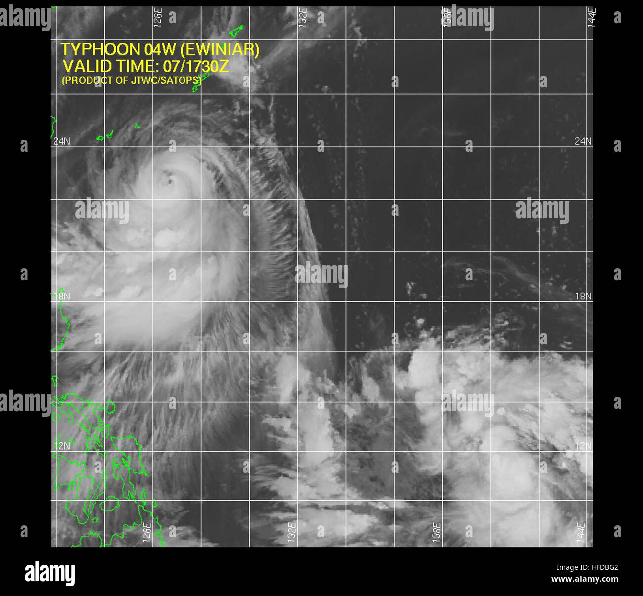 Taifun 04W (Ewiniar) 2006-07-07 17-30Z Stockfoto