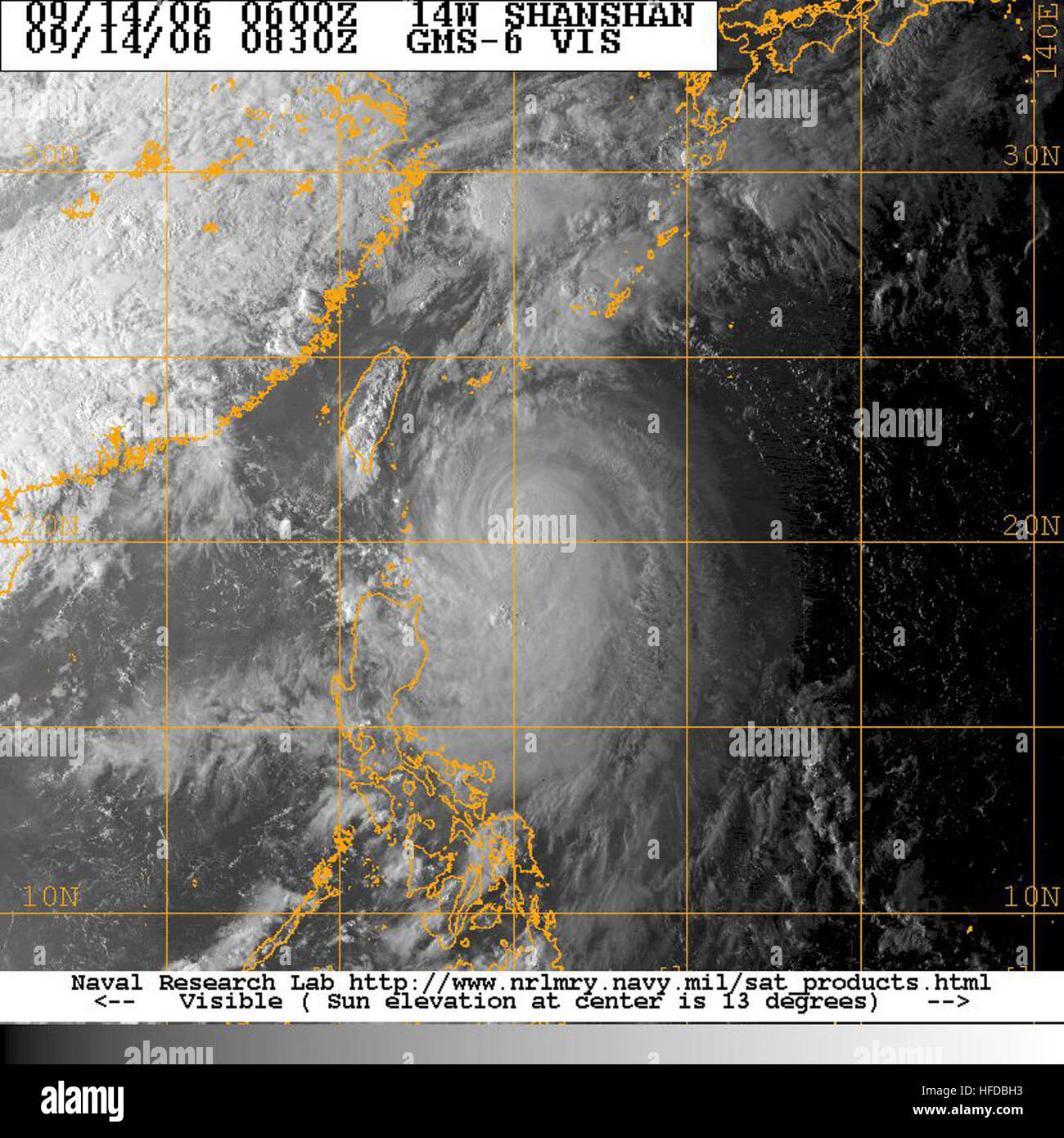 Taifun 14W (Shanshan) 2006-09-14 06-00 Stockfoto