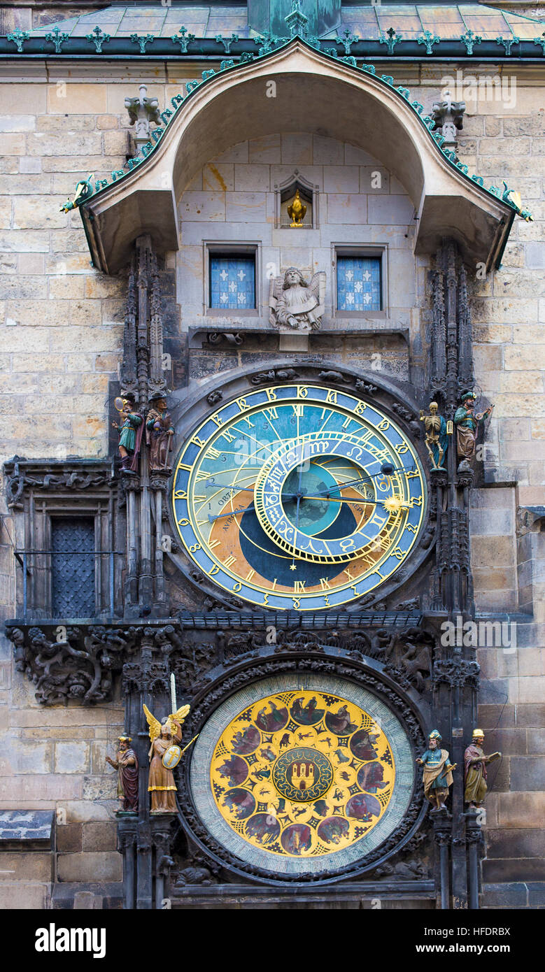 Astronomische Uhr Prag Tschechische Republik Stockfoto