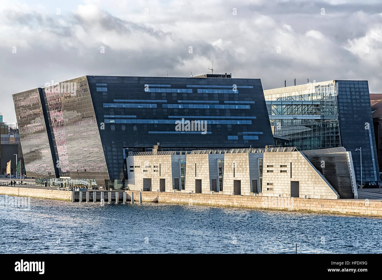 Die königliche Bibliothek Kopenhagen, Dänemark. Auch bekannt als The Black Diamond. Stockfoto