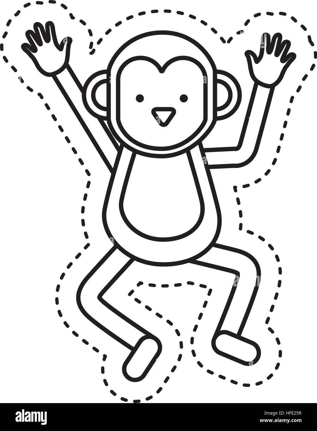 niedliche Affe Charakter Symbol Vektor-Illustration-design Stock Vektor