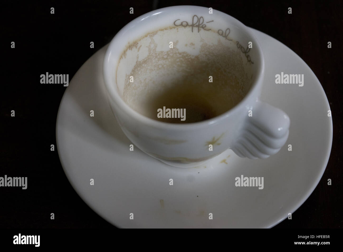 leere Tasse Espresso Stockfoto