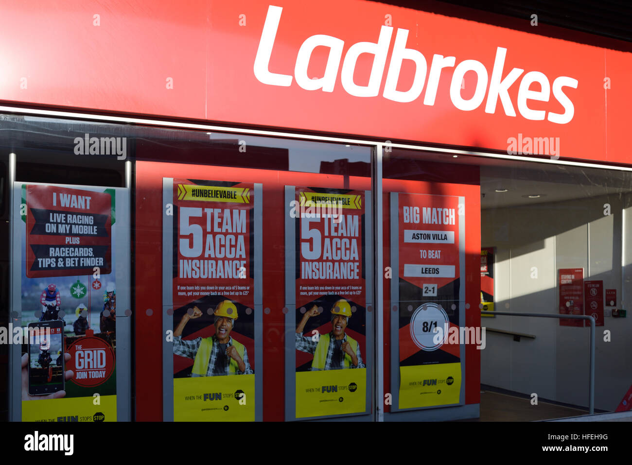 Ladbrokes Wetten & Gaming, Nottingham, UK. Stockfoto