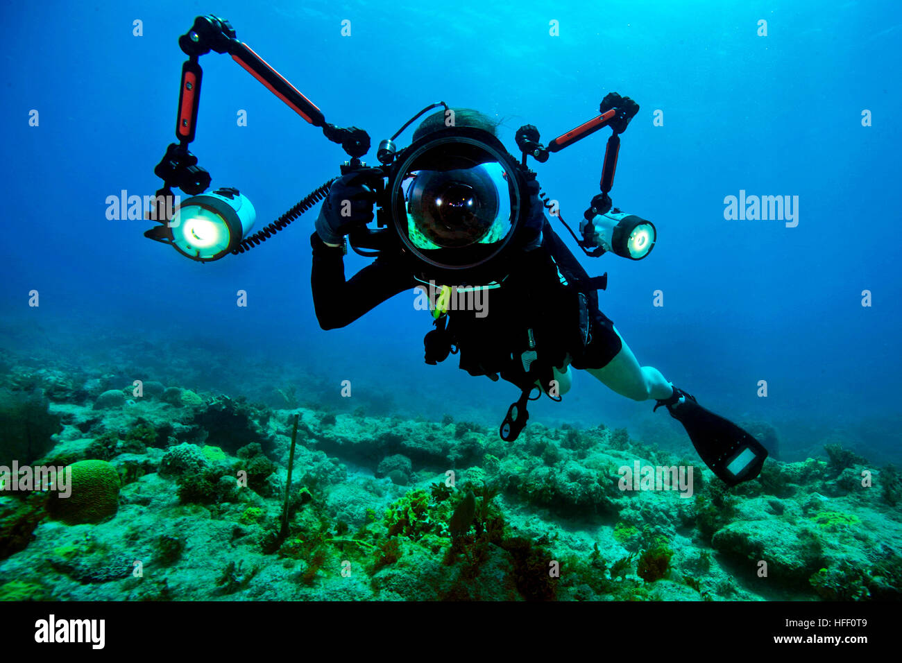 Unterwasser-Fotografen Stockfoto