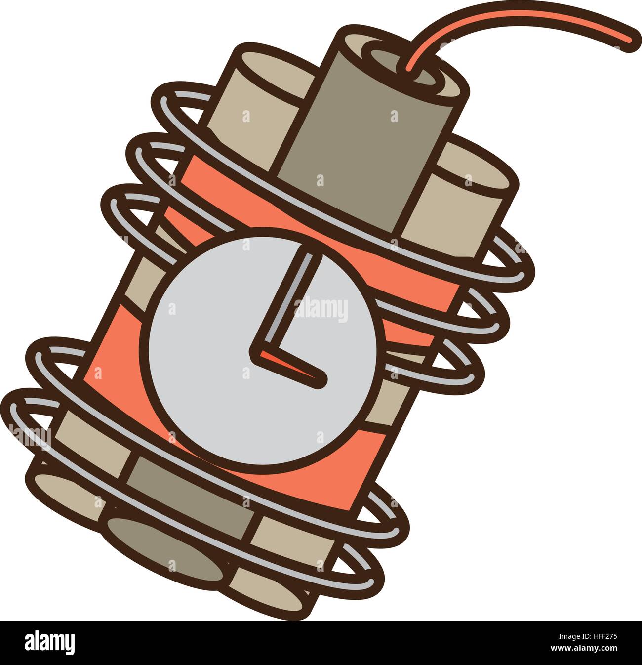 Cartoon-Dynamit Stöcke Bergbau Uhr Stock Vektor