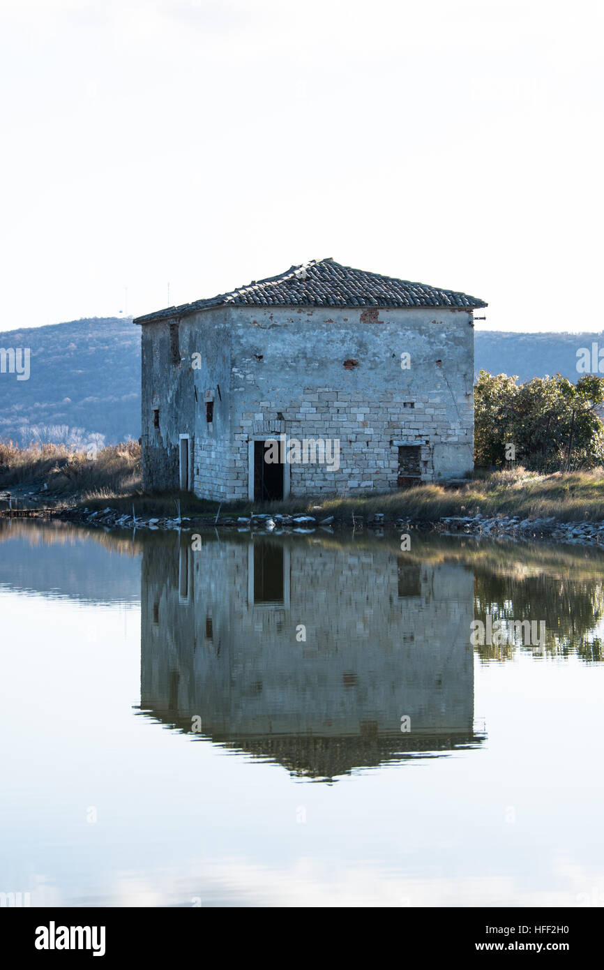 Sečovlje, Salz Pfanne, Slowenien Stockfoto