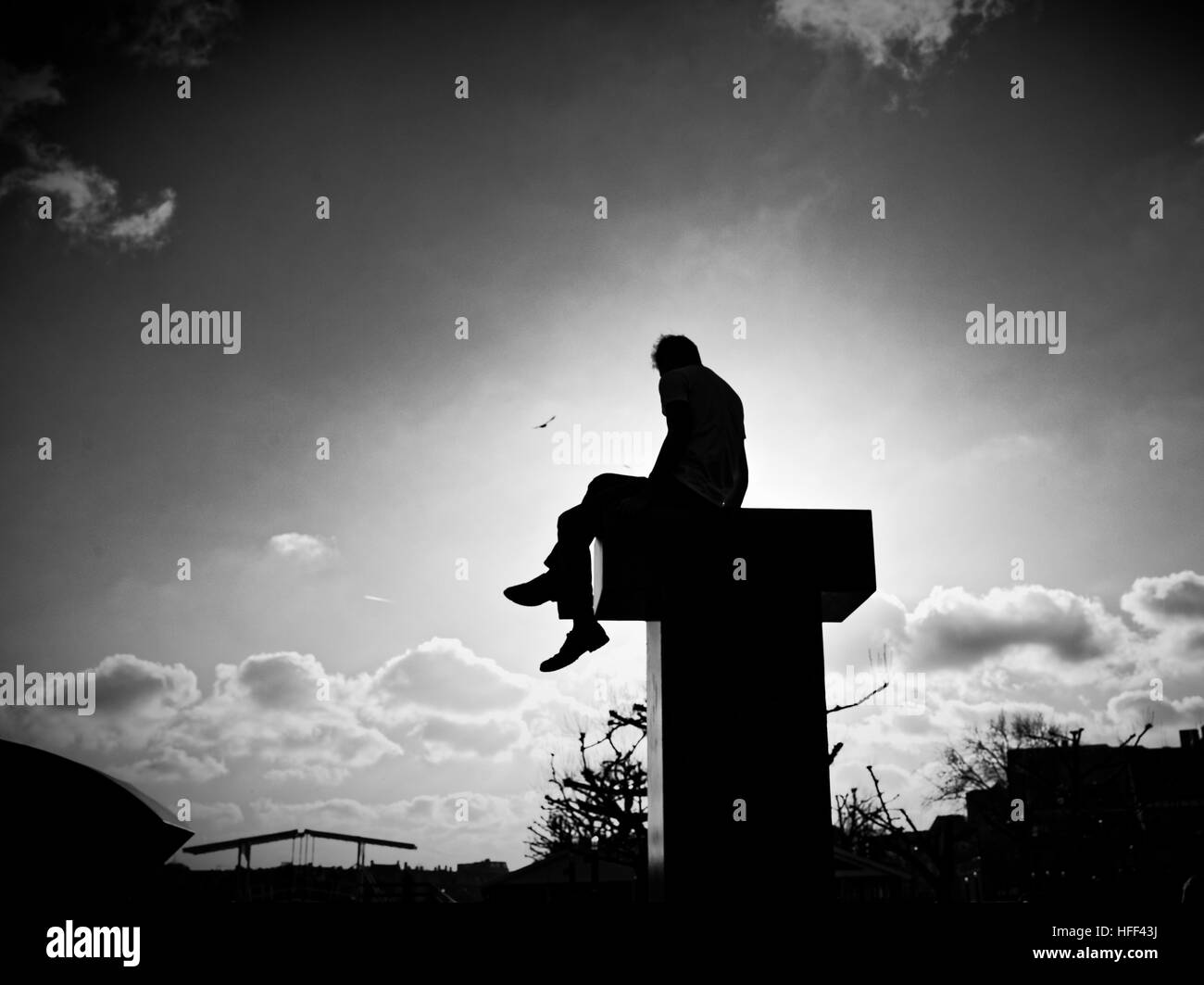 Holland-Amsterdam-Silhouette Stockfoto