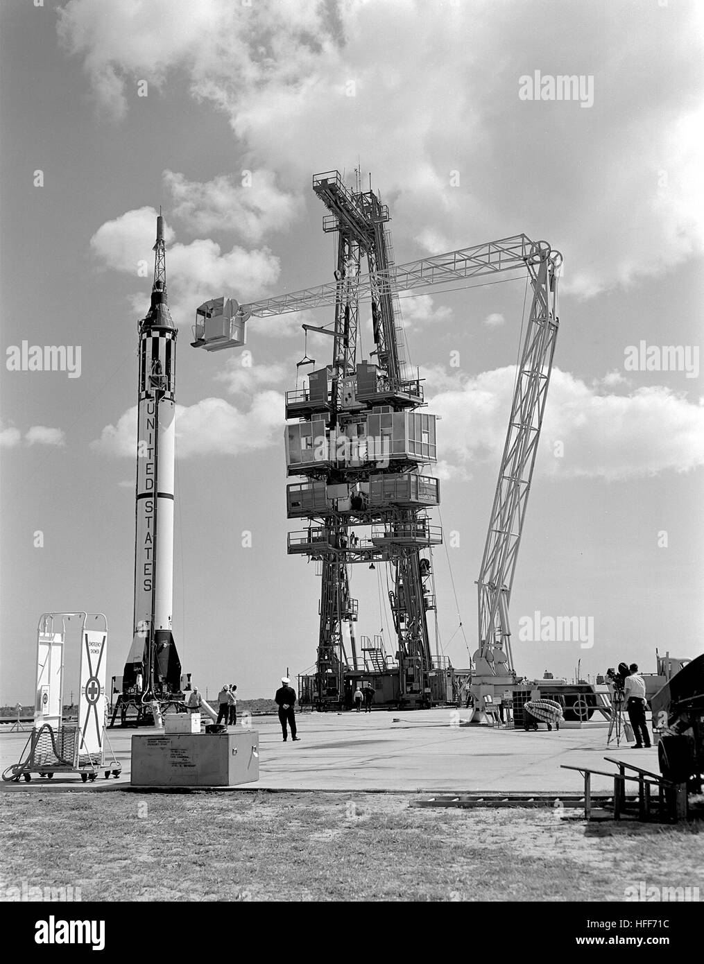 Mercury-Redstone 3 Prelaunch Aktivitäten 001006 Stockfoto