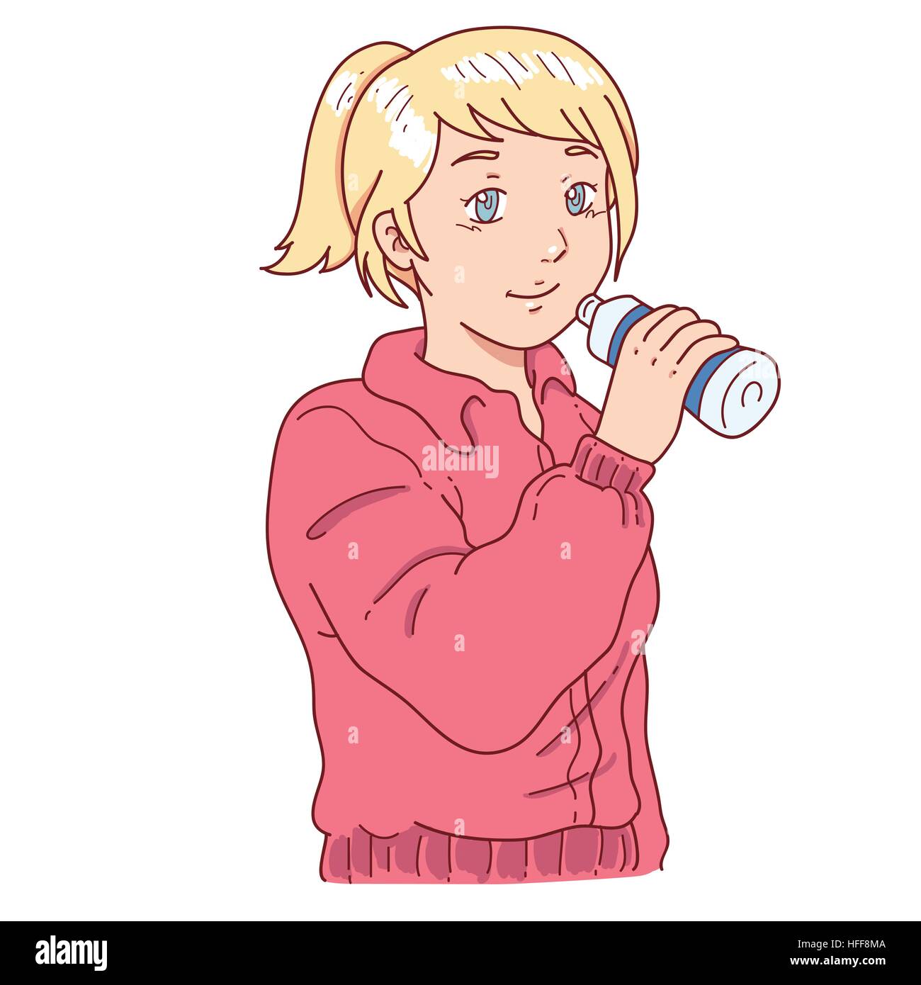 Trinken nach dem Training Frau Stock Vektor