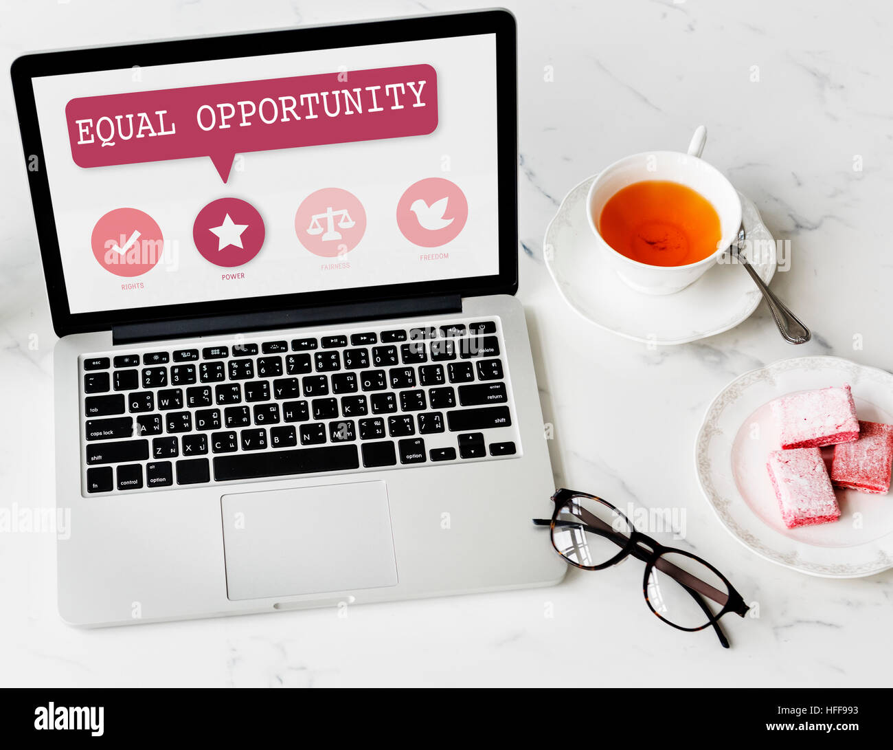 Frauen Gleichberechtigung Möglichkeiten Fairness Feminismus Rechtekonzept Stockfoto