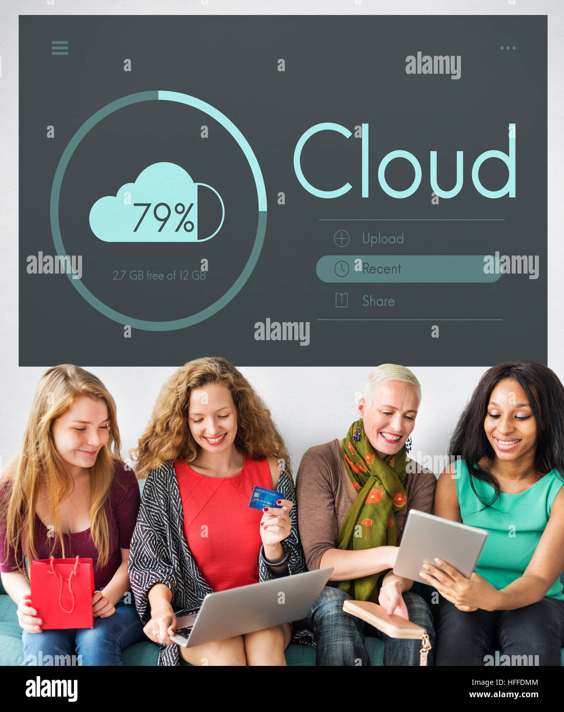 Cloud Storage moderne Technologie-Konzept Stockfoto