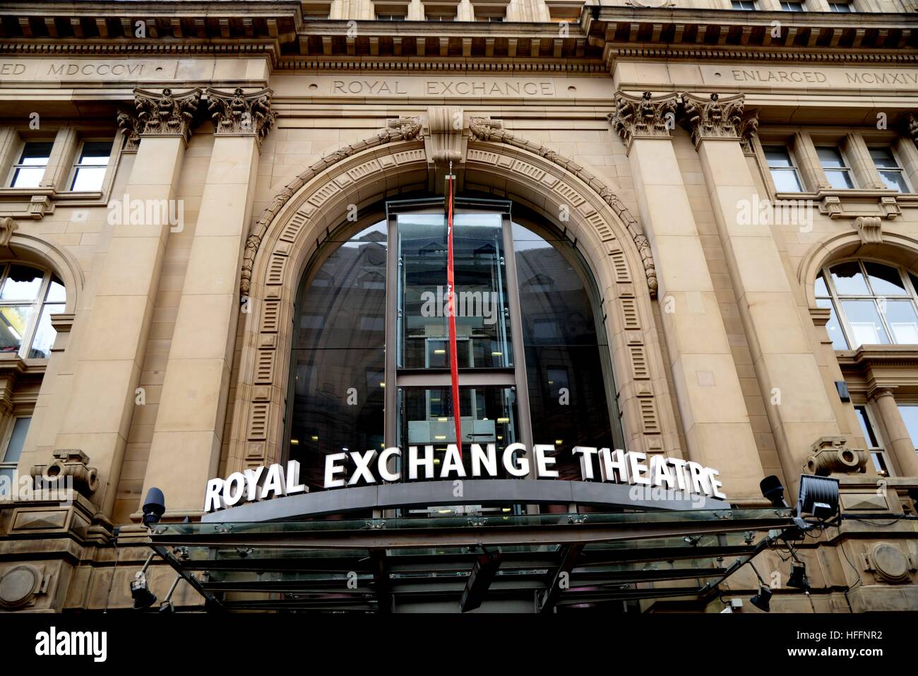 Royal Exchange Theatre Fassade Stockfoto