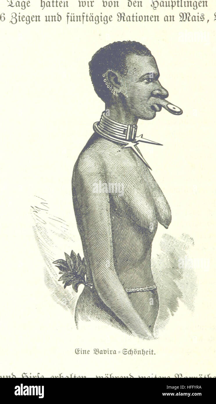 Diese Arbeit, die ins Deutsche übersetzt wird, beschreibt die Entdeckungen und Erfahrungen in den dunkelsten Teilen Afrikas und wirft Licht auf die Herausforderungen und Umgebungen, denen sie gegenübersteht. Stockfoto