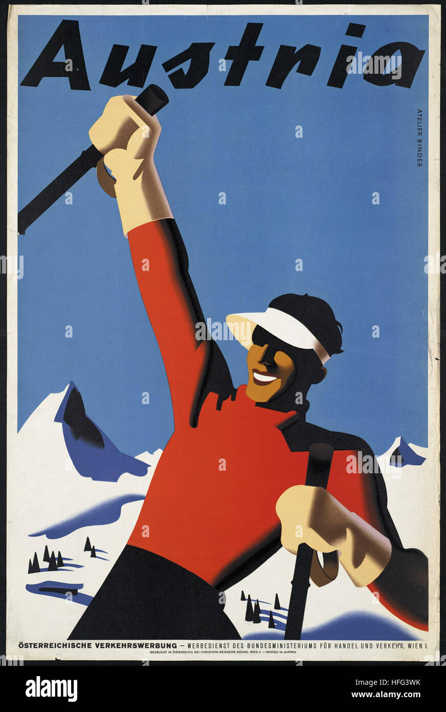 Oldtimer Reise Poster - Österreich Stockfoto