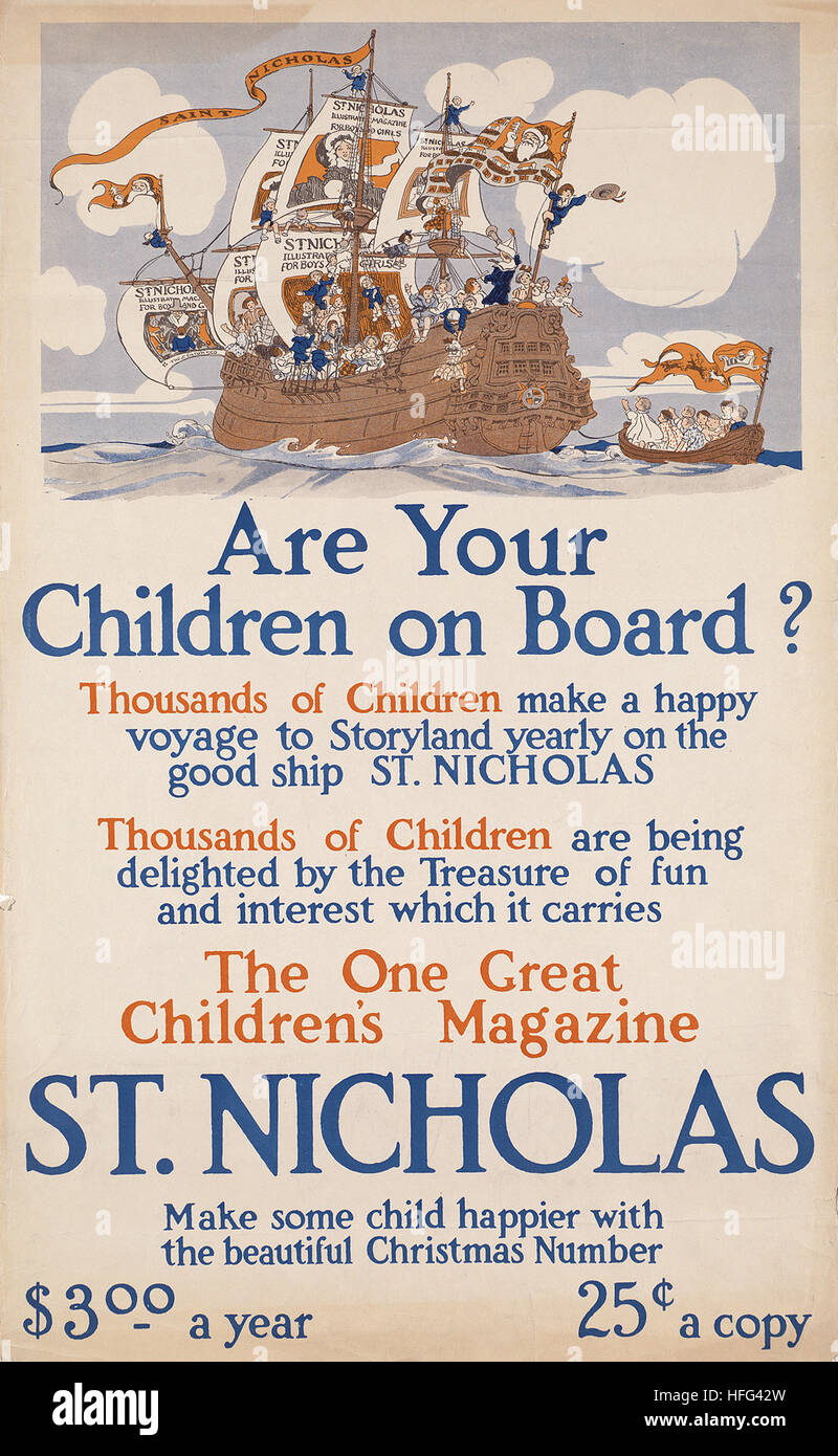 Sind Ihre Kinder an Bord eine große Kinder Magazin, St. Nikolaus Stockfoto