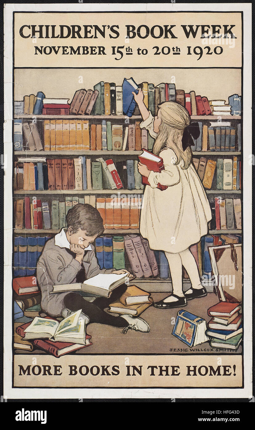 Kinder Buchwoche, vom 15. November bis zum 20. 1920. Weitere Bücher zu Hause! Stockfoto