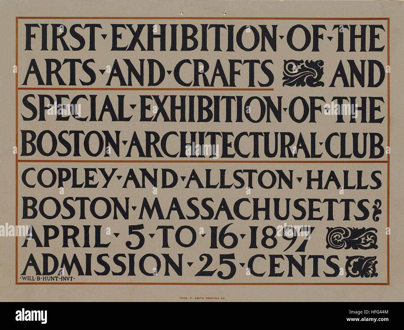 Erste Ausstellung von Kunsthandwerk und Sonderausstellung des Vereins Boston architektonische Stockfoto