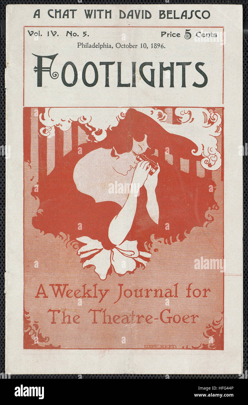 Footlights, eine wöchentliche Zeitschrift für die Theaterbesucher. Philadelphia, 10. Oktober 1896. Stockfoto