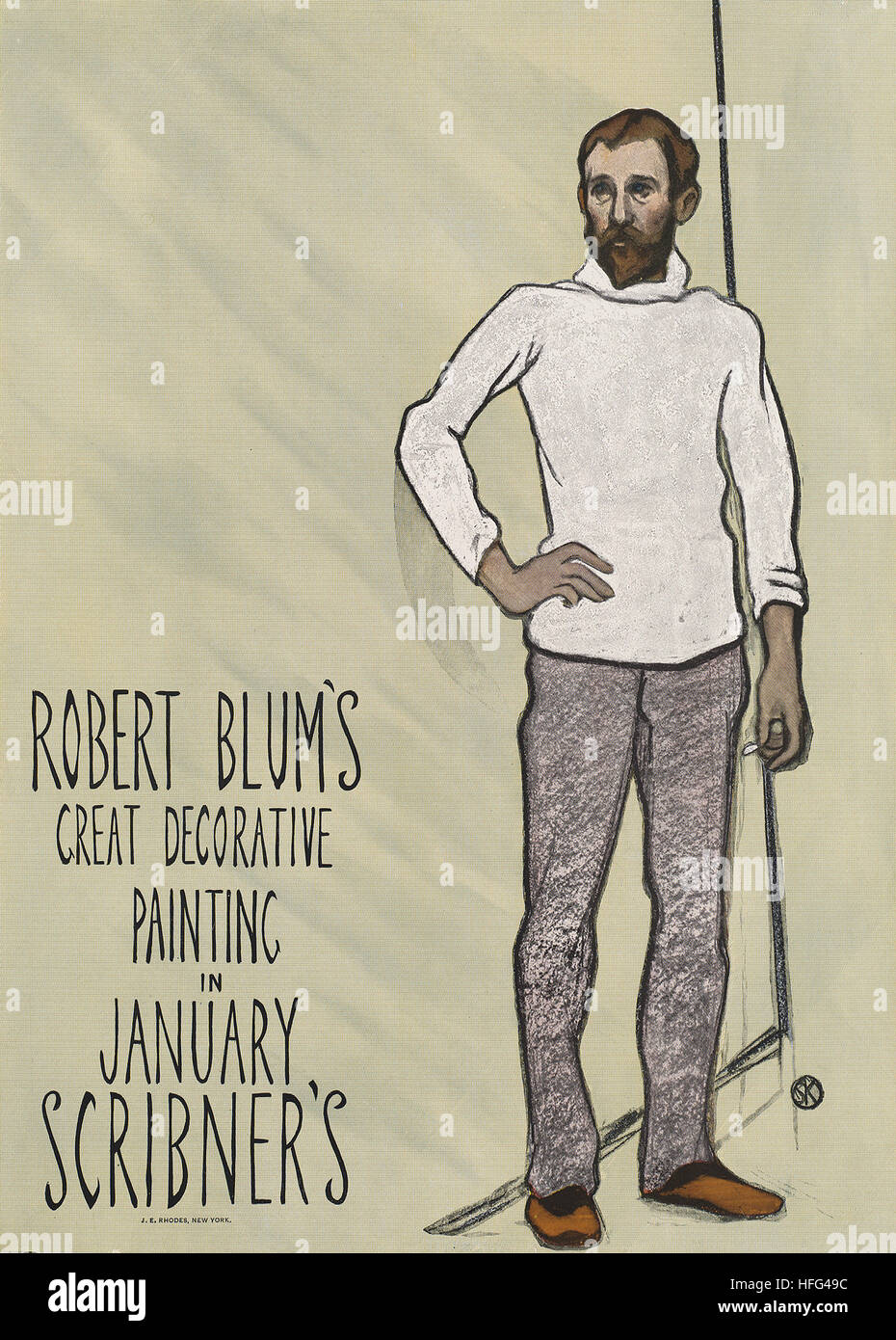 Robert Blums große dekorative Malerei im Januar Scribner Stockfoto