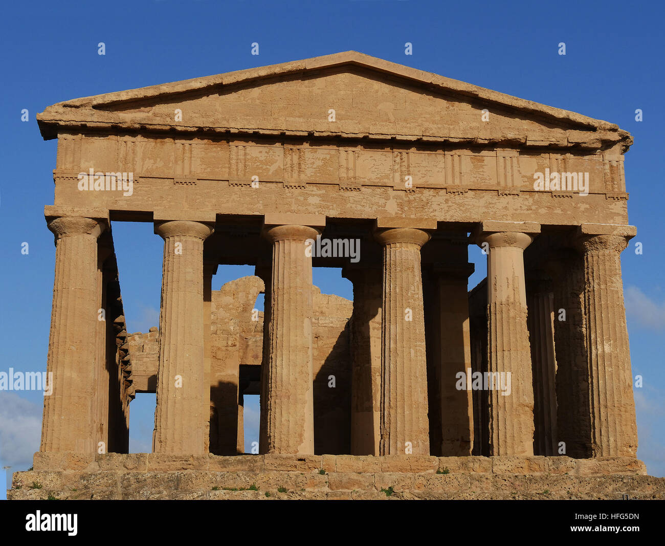 Tempel von Concord, Valle dei Templi Agrigento, Sizilien, Italien Stockfoto