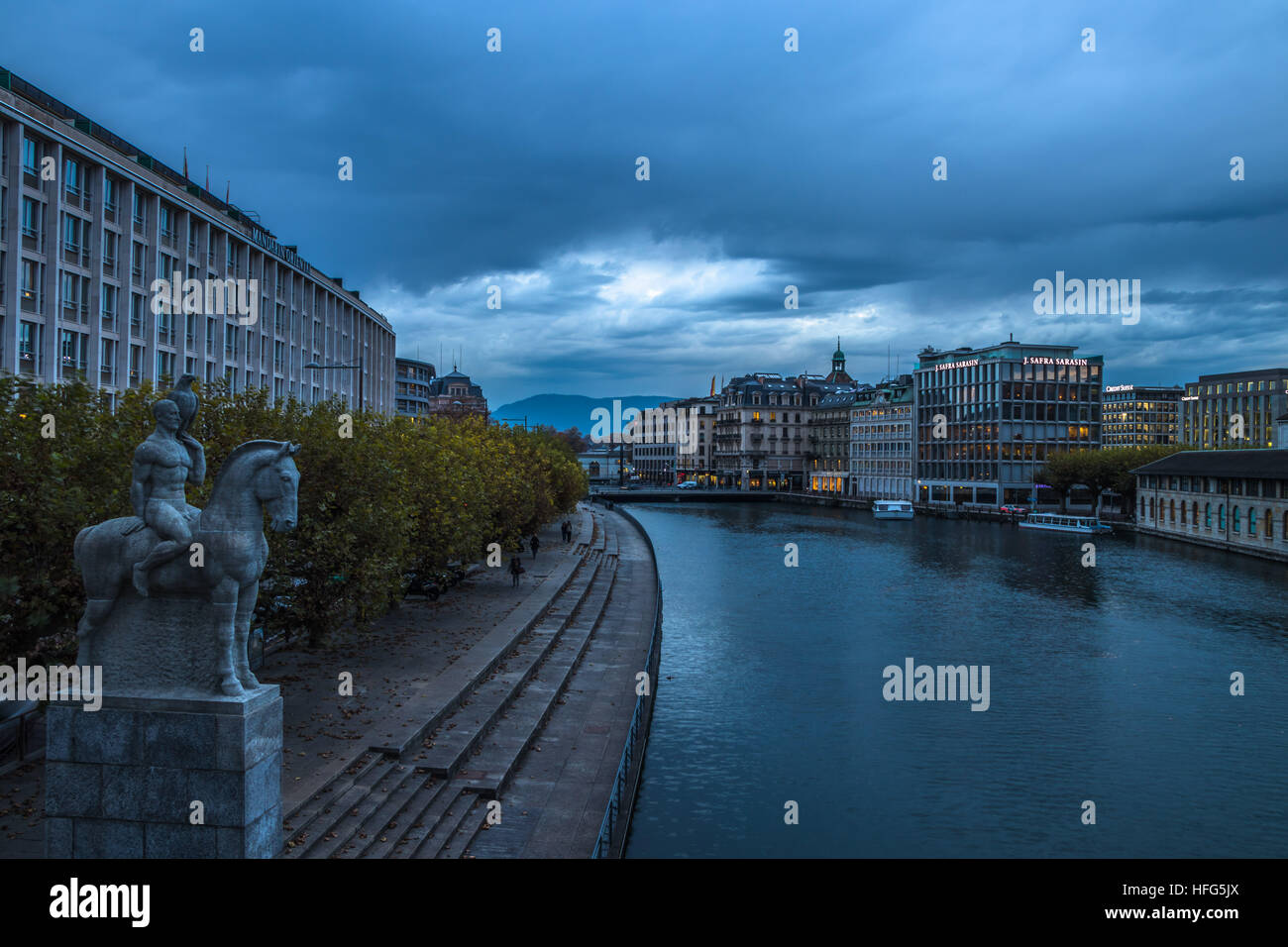 Bewölkten Tag in Genf, Schweiz Stockfoto