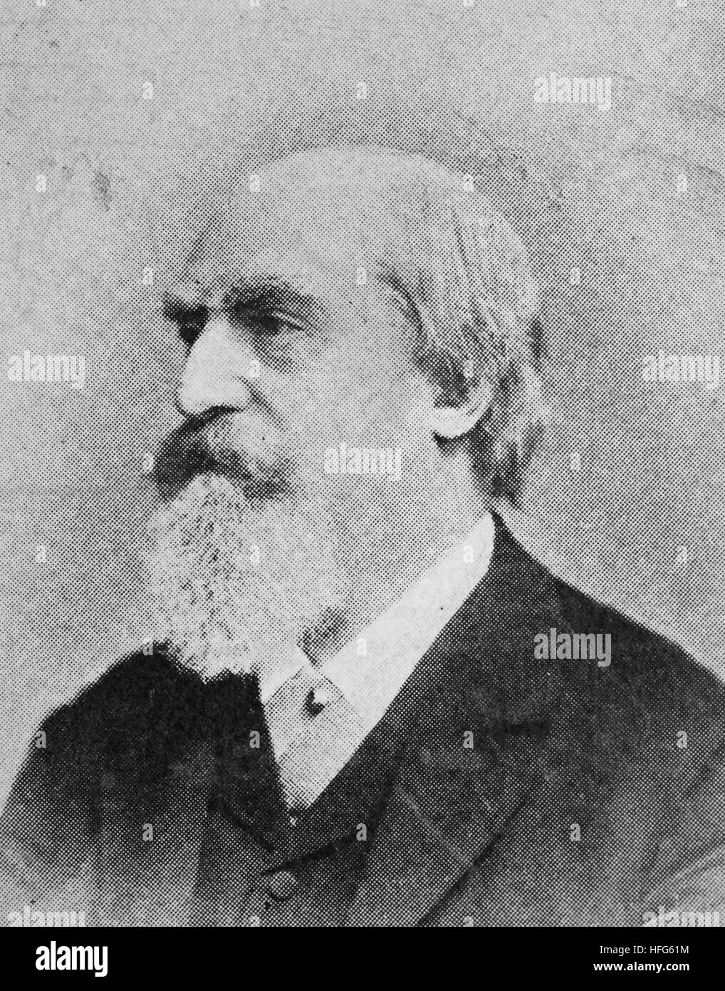 Eduard Hanslick, war 1825-1904, ein deutscher böhmischen Musikkritiker, Reproduktion Foto aus dem Jahr 1895, Digital verbessert Stockfoto