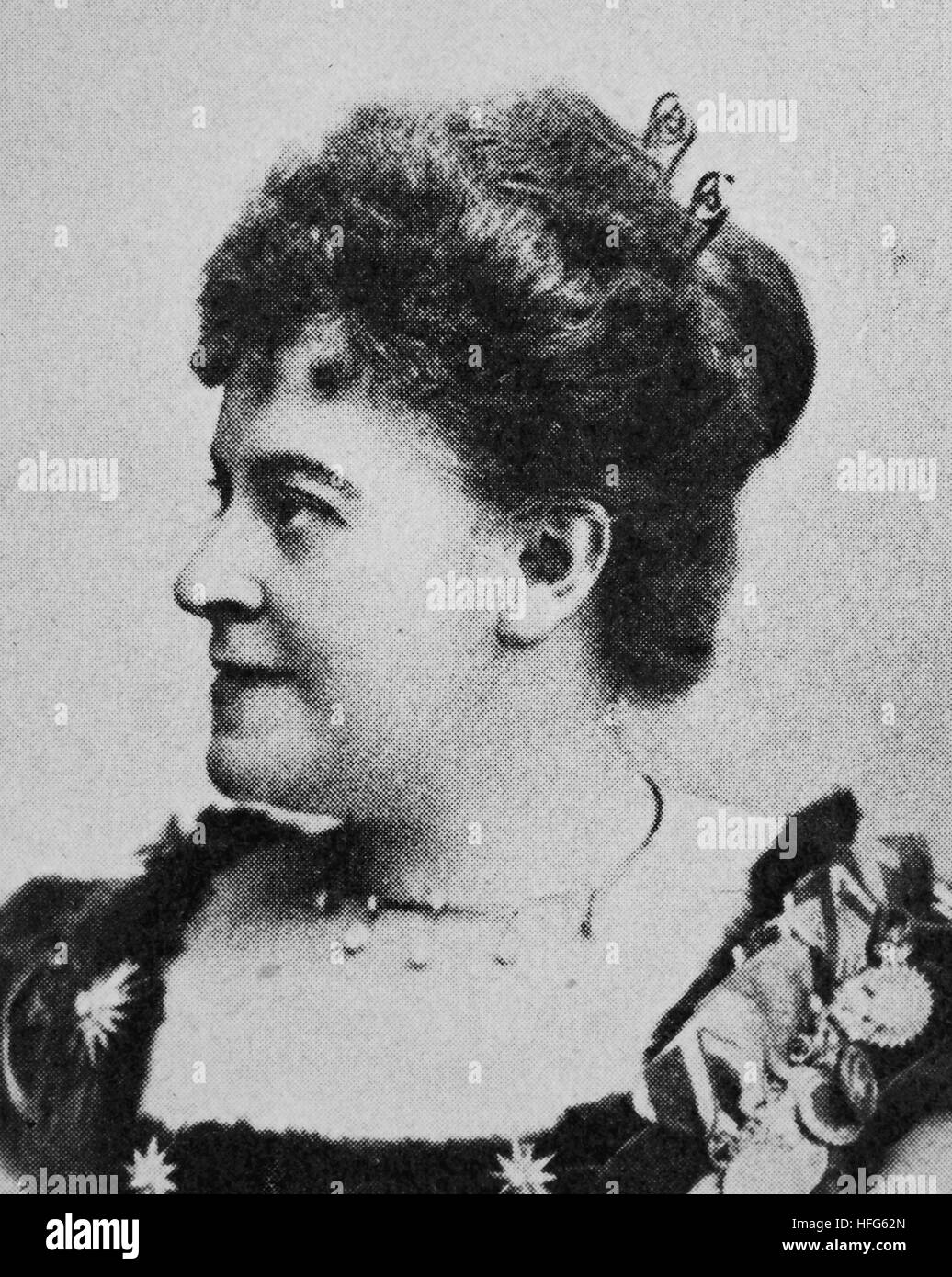 Therese Malten war der Künstlername von Therese Mueller, 1855-1930, einem bekannten deutschen dramatischen Sopran, Reproduktion Foto aus dem Jahr 1895, digital verbessert Stockfoto
